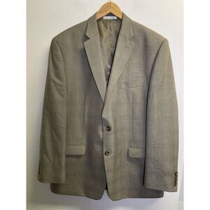 CHAPS Blazer Glen‎ PLAID Men's 46R Sport Coat 2 Button Beige Jacket
